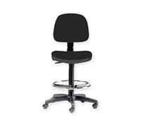 Gima 45220 Sgabello Vercelli con Schienale ed Anello, Nero - NUOVO
