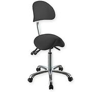 GIMA 45260 Sgabello Ergo, con Schienale, Nero