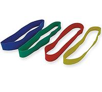 Gima - Set di 4 Elastici Piatti in Lattice, Tonificanti, Livelli di Resistenza: Giallo/X-Light, Rosso/Medium, Verde/Heavy, Blu/X-Heavy