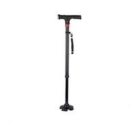 Gima Bastone di Sicurezza con Luce LED Bianca Posizioni Regolabili, Flash di Avvertimento Luce Rossa, Base Rotante, Altezza Regolabile 10 Posizioni, Impugnatura in ABS, Corpo in Alluminio, Colore Nero