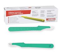 GIMA Bisturi in Acciaio Inox, Manico in ABS, Sterili e Monouso, Premium, Coprilama di Sicurezza, Misura n. 15, 10 Bisturi Singolarmente Confezionati
