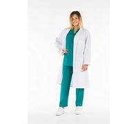 Gima - Camice Bianco da Donna, 100% Cotone Alta Qualità, con Bottoni, Taglia EU 46, Linea Professionale, per Medici e Studenti