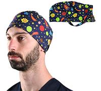 GIMA Cappellino Fantasia Spazio, Consigliata per Uomo e Donna con Capelli Corti O Medio-Lunghi, Cuffia Chirurgica taglia M