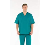Gima - Casacca 100% Cotone Ottima Qualità, Unisex, Scollo a V, Mezza Manica a Giro, Linea Professionale, per Medici, Veterinari, Infermieri e Personale Sanitario, Verde, XXL