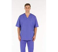 Gima - Casacca 100% Cotone Ottima Qualità, Unisex, Scollo a V, Mezza Manica a Giro, Linea Professionale, per Medici, Veterinari, Infermieri e Personale Sanitario, Blu (Indaco), XL