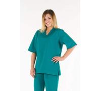 Gima - Casacca 100% Cotone Ottima Qualità, Unisex, Scollo a V, Mezza Manica a Giro, Linea Professionale, per Medici, Veterinari, Infermieri e Personale Sanitario, Verde, M