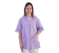 Gima - Casacca in Cotone e Poliestere, Divisa Ospedaliera, Colore Lavanda, Scollo a V, Mezza Manica, 5 Bottoni, da Donna, Taglia L, per Medici, Veterinari, Infermieri e Personale Sanitario