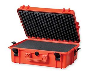 GIMA Case 500, Valigia in Plastica, Dimensione Grande, Ermetica e Resistente, con Inserti in Spugna Interna, Colore Arancione, Certificata IP67