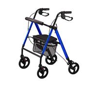 Gima Deambulatore leggero e pieghevole, con telaio in alluminio blu, sedile in PP e regolabile in altezza, 43160