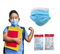 GIMA GISAFE Mascherine Chirurgiche Bambini Filtranti 98% 3 Veli Mascherine Certificate Tipo IIR Elastici e Nasello Modellabile, Busta da 10 Pezzi Traspiranti Leggere, Blu (Azzurro)