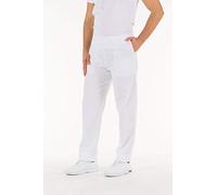 Gima - Pantalone da Divisa Ospedaliera, 100% Cotone di Ottima Qualità, Unisex, Elastico in Vita, 3 Tasche, per Dottori, Dentisti, Veterinari, Infermieri, Bianco, XXL