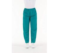 Gima - Pantalone da Divisa Ospedaliera, 100% Cotone di Ottima Qualità, Unisex, Elastico in Vita, 3 Tasche, per Dottori, Dentisti, Veterinari, Infermieri, Verde, XS