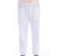 Gima - Pantalone da Divisa Ospedaliera, Cotone e Poliestere, Colore Bianco, con Elastico in Vita, 3 Tasche, Unisex, Taglia XS, per Dottori, Dentisti, Veterinari, Infermieri, Fisioterapisti