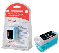 GIMA - Pulsossimetro Oxy-3, misura il livello di ossigeno nel sangue e il battito cardiaco, lingue disponibili: GB,FR,IT,ES,PT, 35090