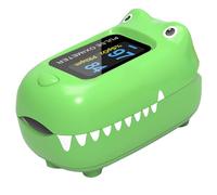 GIMA - Pulsossimetro Pediatrico Oxy 0, Misura la Saturazione di Ossigeno (Spo2) e Le Pulsazioni nei Bambini, Coccodrillo, 35057