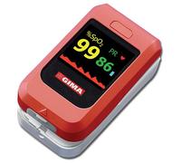 GIMA Saturimetro Oxy-10 Wireless Pulsoximetro da Dito, Portatile, Rileva Saturazione, Battito e Perfusione, 2 pile AAA Incluse, Allarmi Visivi e Acustici, Display OLED a Colori