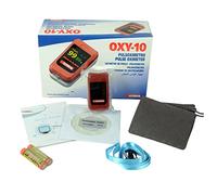 GIMA Saturimetro Oxy-10 Wireless Pulsoximetro da Dito, Portatile, Rileva Saturazione, Battito e Perfusione, 2 pile AAA Incluse, Allarmi Visivi e Acustici, Display OLED a Colori