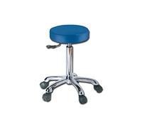 GIMA - Sgabello con seduta imbottita in finta pelle Ø 34 cm, altezza regolabile, blu, 45232