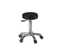 GIMA - Sgabello con seduta imbottita in finta pelle Ø 34 cm, altezza regolabile, nero, 45230