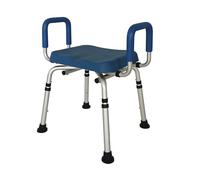 GIMA - Sgabello da doccia con struttura in alluminio argento e seduta in PU, con piedini regolabili, 42905