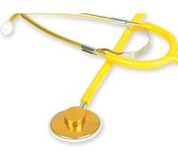 GIMA - Stetoscopio Fonendo TRAD COLOR, Adulti, Colore Lira Giallo, Padiglione Ø 43,5 mm, Latex Free, Dispositivo Medico CE