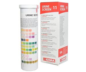 GIMA - Strisce urina in flacone, 11 parametri, tubetto da 100 strisce, 24074