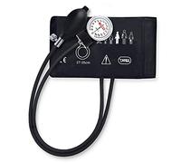 GIMA YTON Classico Sfigmomanometro Aneroide, Componente Unico, Bracciale in Nylon con Velcro, Latex Free, Regolazione Manuale, Pera con Valvola Cromata, Nero