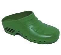 Gima - Zoccoli Professionali, Anatomici, Unisex, Antiscivolo, Antistatici, Tomaia Non Forata, Suola Forata, Colore Verde, Misura 34 EU, 1 Paio