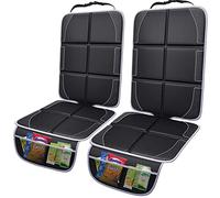 Gimars 2 Pezzi XL Protettore di Sedili Auto, Compatibile ISOFIX Universale Antiscivolo Impermeabile Tessuto Oxford 600D Coprisedili Auto Bambini con 2 Tasche Rete per SUV Berline Camion, Nero-grigio