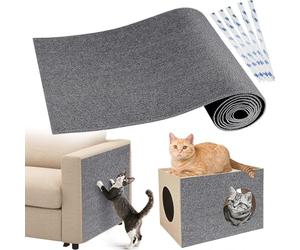 Gimars 200x40cm Antigraffio Gatto Divano, Tiragraffi Divano Autoadesivo, Protezione Divano Graffi Gatto, Proteggi Divano Gatti Graffi, Tappeto Tiragraffi per Gatti con Nastro Incluso, Grigio