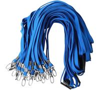 Gimars 25pcs Cordoncini per Porta Badge,Portabadge da Collo Rilascio a Strappo Antisoffocamento,Laccetti Portapass con Clip di Metallo,Cordini per Portabage Carte Tessere Chiavi Portapass Blu