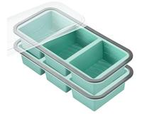 Gimars 2pcs Contenitori per Congelamento Alimenti con Coperchi Ermetici,Stampi in Silicone per Cubetti di Ghiaccio,Vassoio Grande 6 Porzioni da 350ml per Zuppe Salse Brodi Polpa di Pomodori