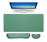 Gimars 3 in 1 Tappetino Mouse XXL e Tappetino Mouse Tastiera Poggiapolsi, 800x305mm Tappetino Scrivania Grande, Mouse Pad Ergonomico Poggia Polsi per Gaming Gamer Ufficio PC Computer, Verde scuro