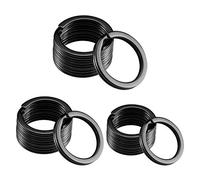 Gimars 30pcs Anelli Portachiavi In Acciaio Anelli Spaccati Piatti Portachiavi 3 misure 20mm 25mm 30mm/ Anelli Portachavi Portaoggetti Staccabili DIY Nero