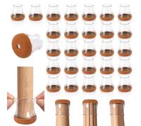Gimars 32pcs Gommini per Sedie Rotondi con Feltrini Densi,Tappini per Gambe di Sedia,Copri Piedini Sedie,Coprigambe Feltrini Sedia Protezione per Pavimenti in Legno e Piastrelle,XS per 13-22.9mm