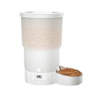 Gimars 5L Distributore Automatico Cibo Gatti, Schermo LCD Facile da Usare, Dispenser Crocchette Cani Programmabile da 1-6 Pasti al Giorno, Ciotola in Acciaio Inossidabile, Registrazione Vocale 10s
