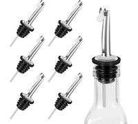 Gimars 6pcs Tappi Dosatori per Olio in Acciaio Inox,Tappi per Bottiglie di Vetro,Beccucci con Coperchio per Bottiglie di Liquore Olio Vino Cocktail,Beccuccio Dispenser Versatori Dosatore di Bottiglie