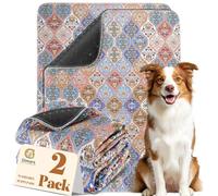Gimars 80 x 92 cm, 2 Pezzi, Design Boho e Finitura Resistente, Traversine Lavabili per Cani, Tappetino Riutilizzabile per Addestramento Cuccioli, Assorbente, Antiscivolo e a Prova di Perdite