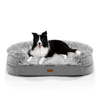 Gimars 9,5 cm L Cuccia Cane Interno Otopedica per Cani di Taglia Grande, 28D Guscio d'Uovo Memory Foam Cuccia Divano per Cuccioli Anziani con Fodera Impermeabile,Sfoderabile Lavabile, Semicircolare