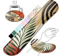 Gimars Aggiornamento Poggia Polsi Mouse Tastiera, Schiuma Memoria Gel Ergonomica Supporto Mouse, Poggiapolsi Tastiera per Alleviare il Dolore Digitazione Gaming Ufficio PC Computer, Arancione Morandi