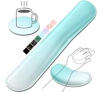 Gimars Aggiornamento Poggia Polsi Mouse Tastiera, Schiuma Memoria Gel Ergonomica Supporto Mouse, Poggiapolsi Tastiera per Alleviare il Dolore Digitazione Gaming Ufficio PC Computer, Gradiente blu