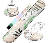 Gimars Aggiornamento Poggia Polsi Mouse Tastiera, Schiuma Memoria Gel Ergonomica Supporto Mouse, Poggiapolsi Tastiera per Alleviare il Dolore da Digitazione Gaming Ufficio PC Computer, Beige Morandi