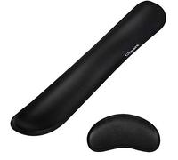 Gimars Cuscini Poggiapolsi Per Mouse e Tastiera Sollievo dal dolore/Mouse pad Antiscivolo Durevole e Comodo/Lycra Tessuto Memory Foam Design Ergonomico Nero