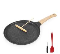Gimars Padella per Crepes Antiaderente,Ø28cm Padella Crepe con Distributore di Impasti e Spatola,Crepiera Professionale Compatbile con Induzione Gas,Padella Senza PFOA da Piadina Pancake Crepes Fritte