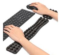 Gimars Poggiapolsi per Tastiera e Mouse,Poggia Polso Ergonomico da Mouse Tastiera con Sfere da Massaggio in Gel Rinfrescante,Supporto Polsi Comodo Antiscivolo per Computer PC Ufficio Gaming
