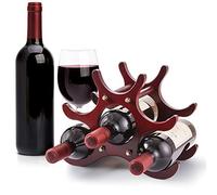 Gimars Portabottiglie Vino in Legno Naturale,Scaffale Cantinetta per Vini in Legno da Tavolo,Supporto per Bottiglie Vini da Incasso per Champagne Spumante,Vintage Marrone,6 Bottiglie