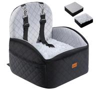 Gimars Reversibile Seggiolino Auto Per Cani conPeluche Lungo/Corto Cuscino sedile Per Cani Piccoli/Medi Fino A 16kg, Sfoderabile Lavabile Trasportino Per Cani Auto Con 15cm 28D Egg-Crate Schiuma, S