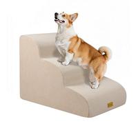 Gimars Scala per cani in schiuma 30D ad alta densità ed extra larga, stabile, a 3 gradini, altezza 40 cm, con copertura lavabile e base antiscivolo, rampa portatile per cani di piccola taglia, per