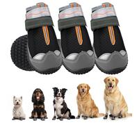 Gimars Scarpe per Cani Antiscivolo, Stivaletti per Cani con Suola in Gomma, Traspiranti e Resistenti, Protezione Zampe per Interno ed Esterno, per Cani Piccoli Medi Grandi, 4 Paia Nero #6