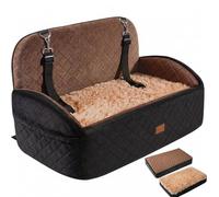 Gimars Seggiolino auto reversibile per cani con cuscino lungo e corto in peluche, per cani di piccola e media taglia fino a 27 kg, rimovibile, lavabile, antiscivolo, con cintura di sicurezza in